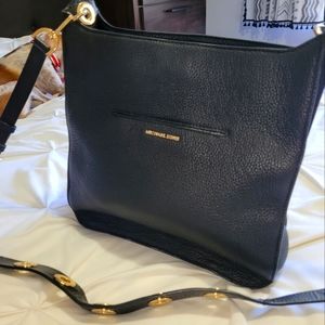 Michael Kors Pebbled Leather Guitar Strap Messenger Bag